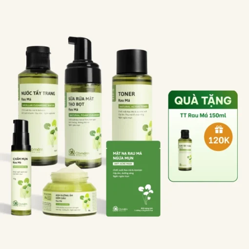 Trọn Bộ Chăm Sóc Da Dầu Mụn Chiết Xuất Rau Má
