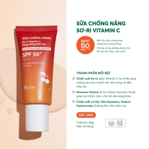 Sữa Chống Nắng Sơ-ri Vitamin C Sáng Hồng SPF 50+ PA++++ - Hình ảnh 3