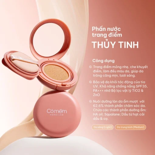 Combo Trang Điểm Son Lụa Diễm Mềm Mịn Và Phấn Nước Thuỷ Tinh - Hình ảnh 3