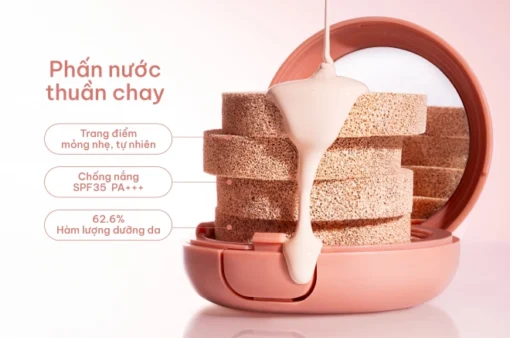 Cushion Phấn Nước Che Khuyết Điểm Trang Điểm Nền Mỏng Mịn Thủy Tinh - Hình ảnh 2