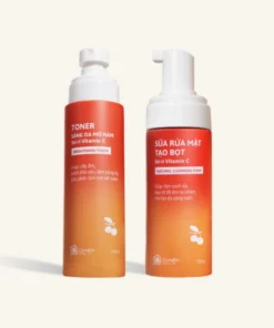 Combo da sạch sáng mờ thâm nám chiết xuất Sơ-ri Vitamin C