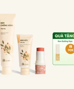 Combo Trang điểm 3 bước (Kem chống nắng + Kem nền + Kem má)