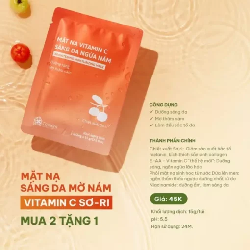 Mặt nạ vitamin C dưỡng sáng mờ thâm nám - Hình ảnh 3