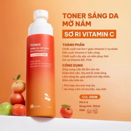 Toner sáng da mờ nám Sơ-ri Vitamin C - Ảnh 2