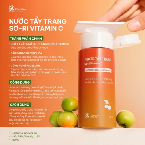 Combo 2 Bước Tẩy Trang Và Tẩy Da Chết Mặt Sơ-ri Vitamin C - Hình ảnh 6